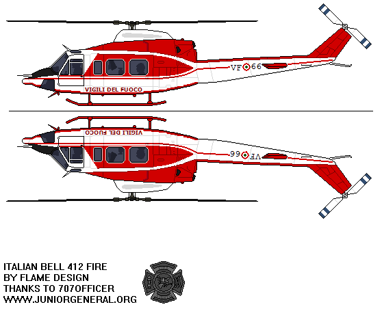 Italian Bell 412 Fire Helicopter