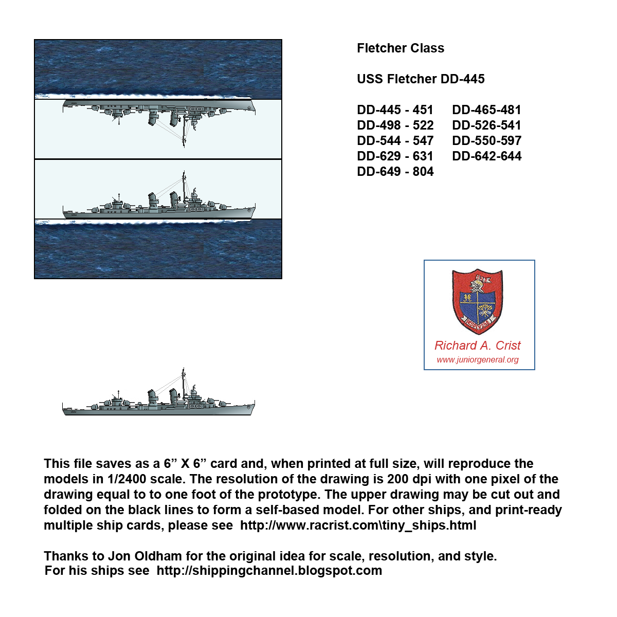 US Fletcher Class Destroyer