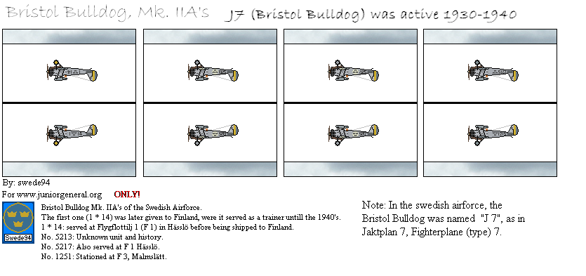 Swedish Bristol Bulldog Mk IIAn (Micro-Scale)