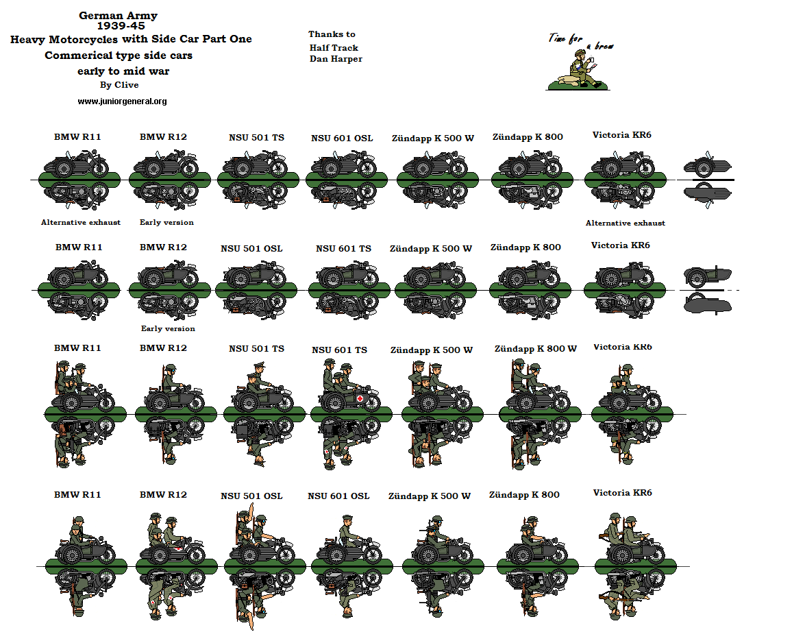 Heavy Motorcycles w/ Side Cars