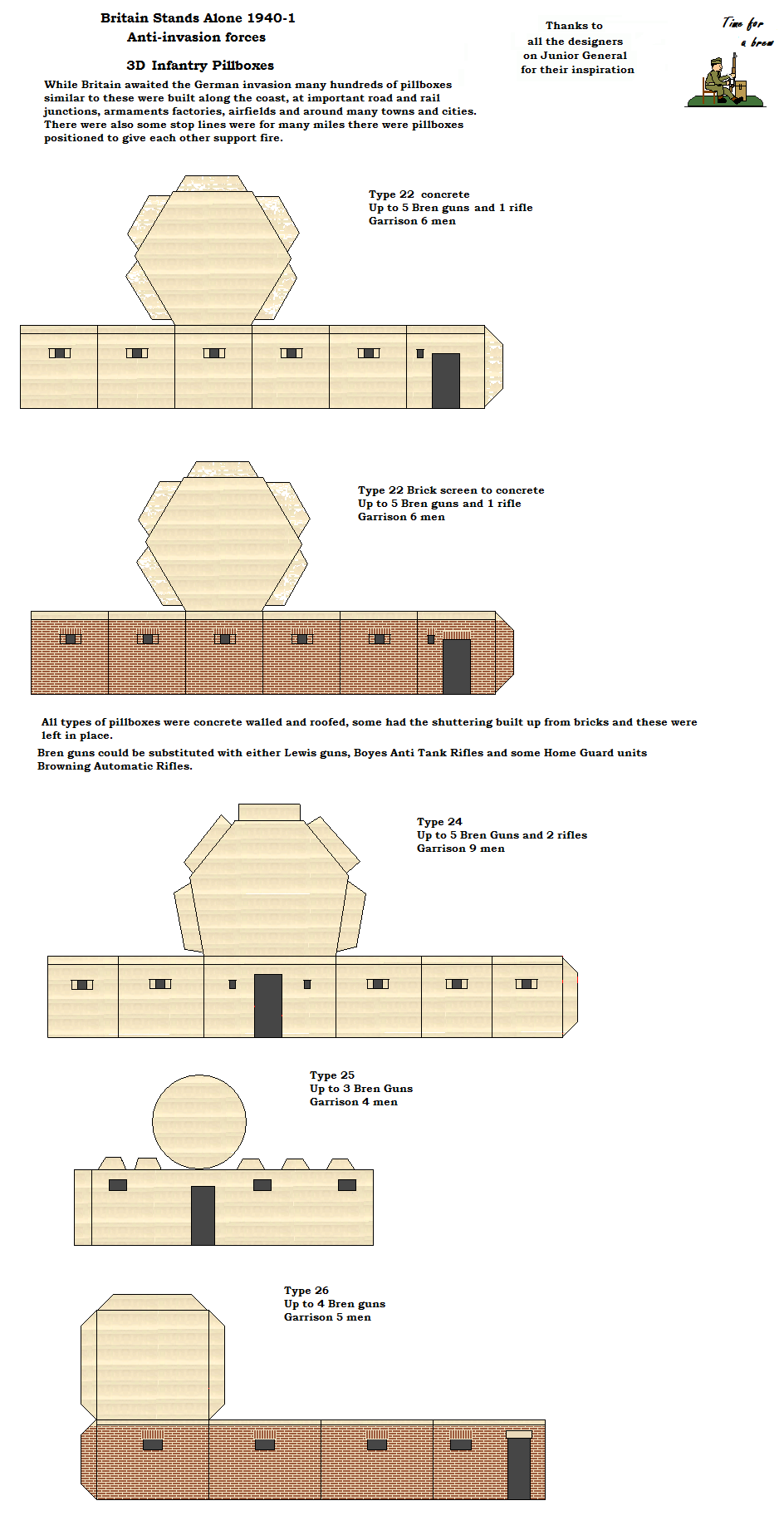 Infantry Pillboxes (3-D)