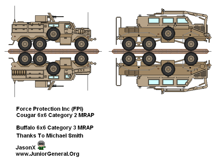 Cougar and Buffalo 6x6 MRAP