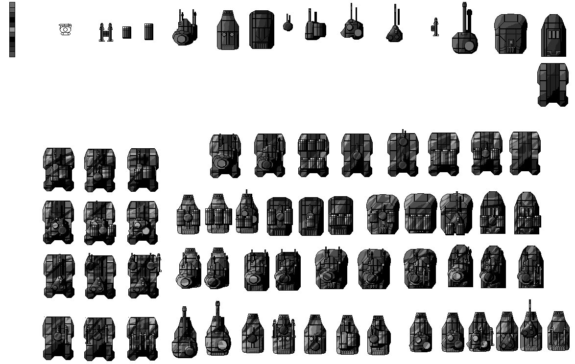 Various Top Down Vehicles in Dark Camo