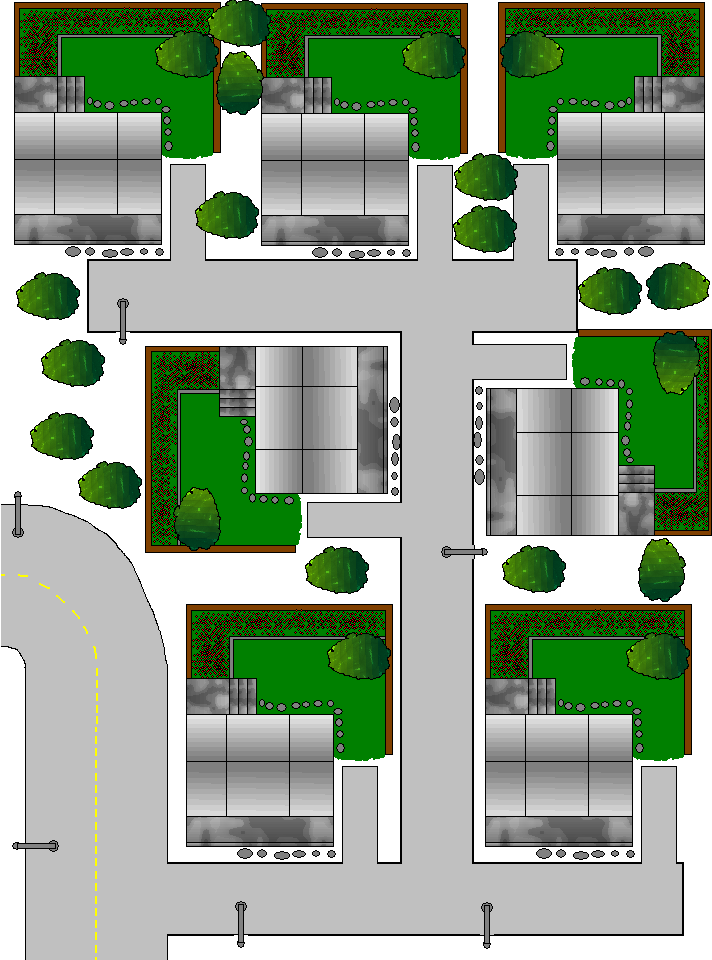 Prefab top down residential area