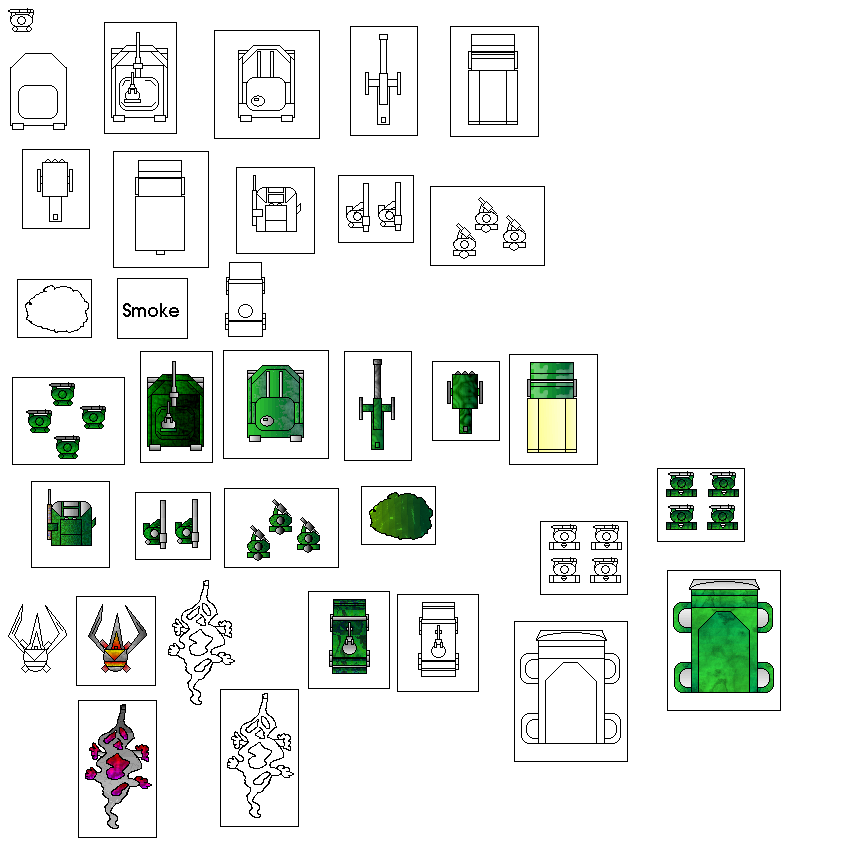 Top Down Sci-fi Army Colored/Uncolored