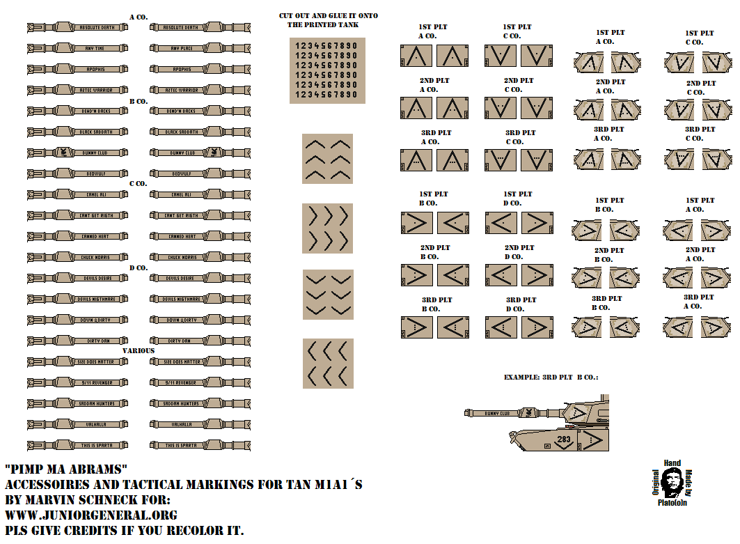 Abrams Tank Accessories (Tan)