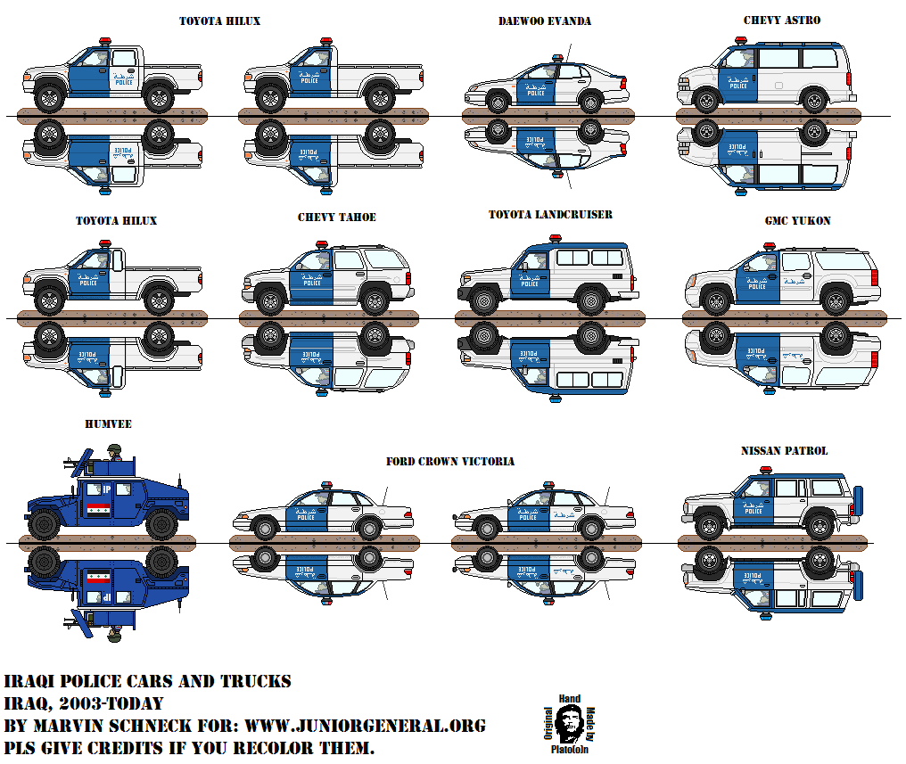Iraqi Police Cars and Trucks