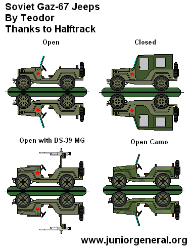 Soviet GAZ-67 Jeeps