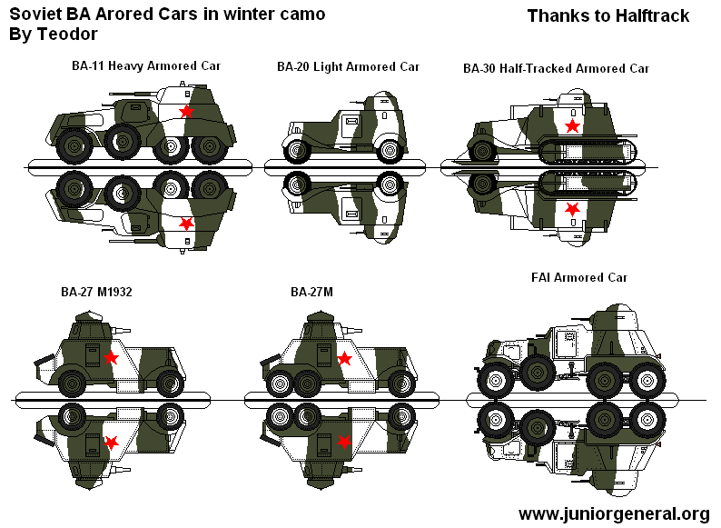 Soviet BA Armored Cars in Winter Camo