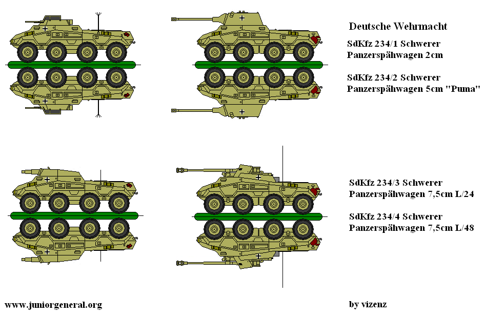 SdKfz 234 rad-8 Armored Cars