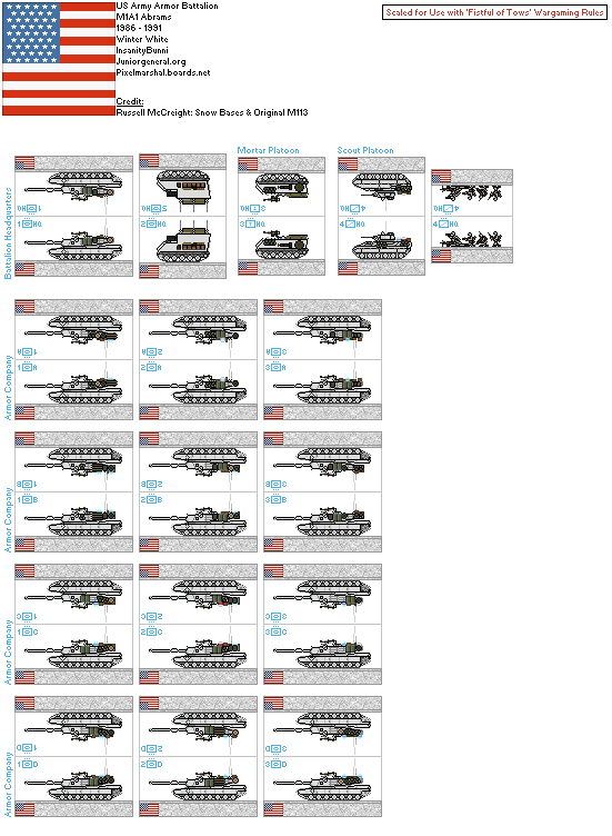 US M1A1 Abrams Armor Battalion (Micro-Scale)