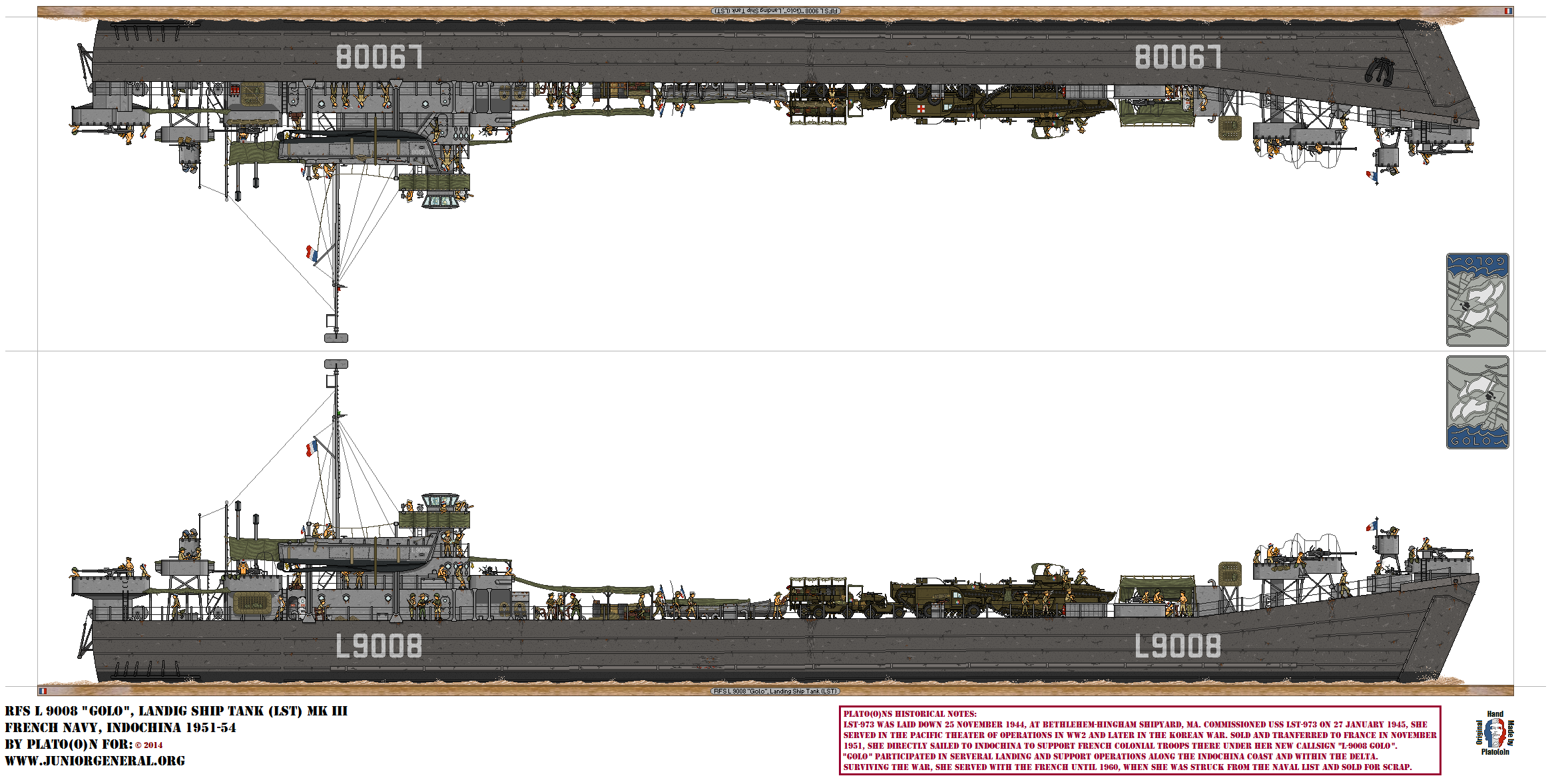 French RFS L 9008 Golo Landing Ship Tank Mk III