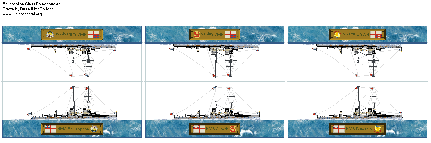 British Bellerophon Class Dreadnoughts (Micro-Scale)