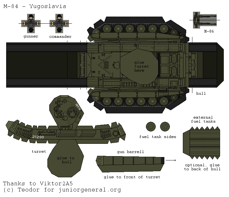 Yugoslavian M-84 Tank (3-D Fold Up)