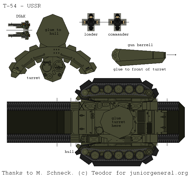 Soviet T-54 Tank (3-D Fold Up)