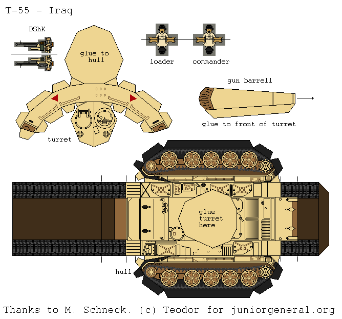 Iraqi T-55 Tank (3-D Fold Up)
