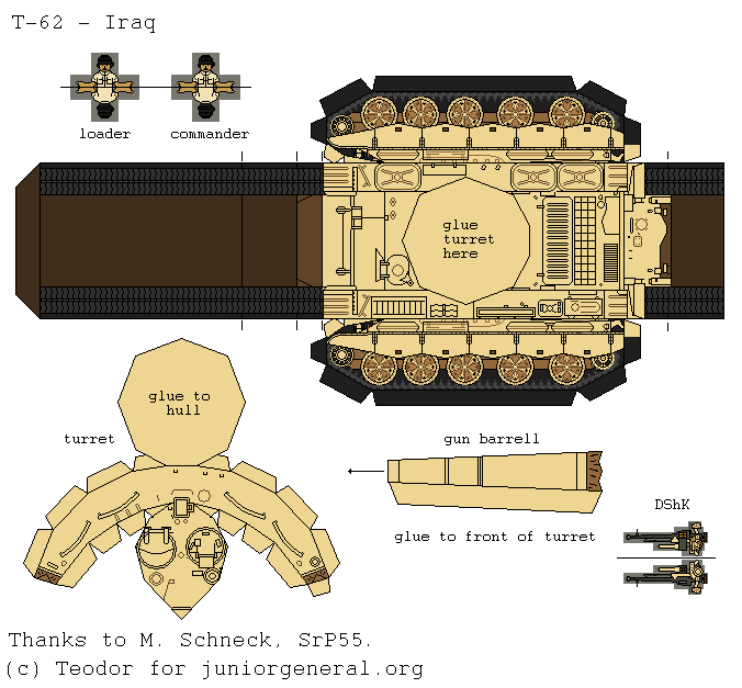 Iraqi T-62 Tank (3-D Fold Up)