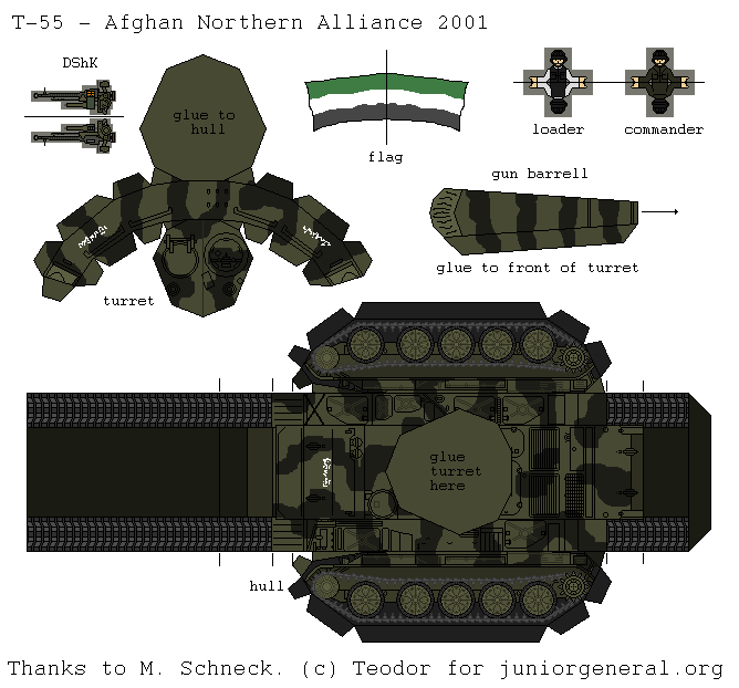 Afghan T-55 Tank (3-D Fold Up)