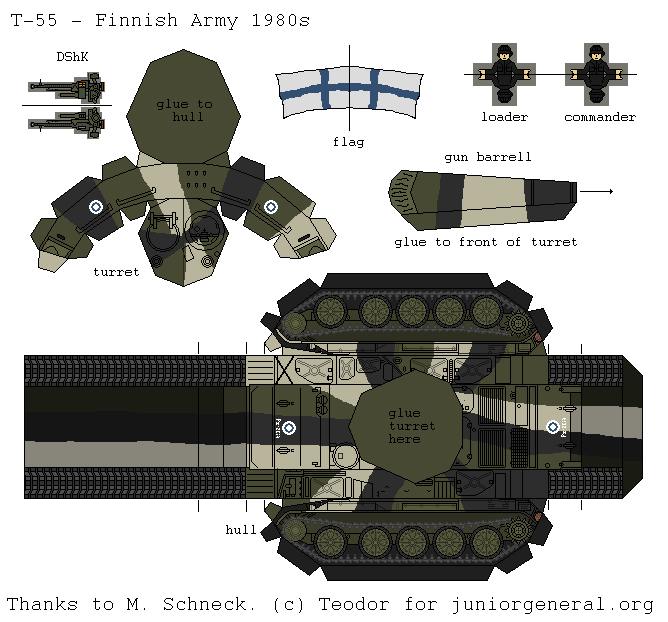 Finnish T-55 Tank (3-D Fold Up)