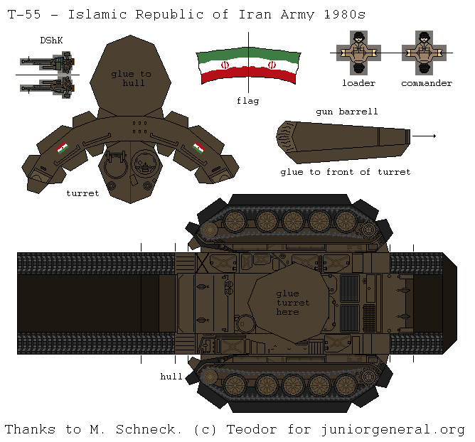 Iranian T-55 Tank (3-D Fold Up)