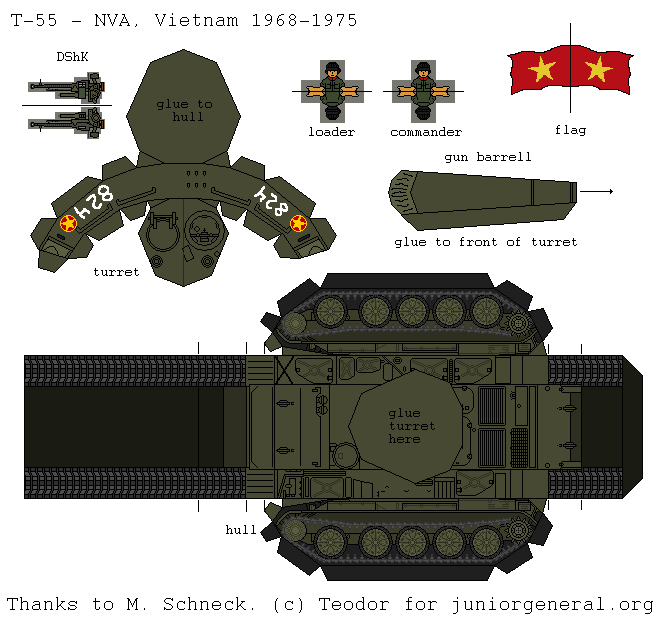 North Vietnamese T-55 Tank (3-D Fold Up)
