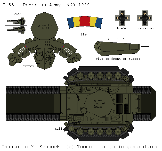 Romanian T-55 Tank (3-D Fold Up)