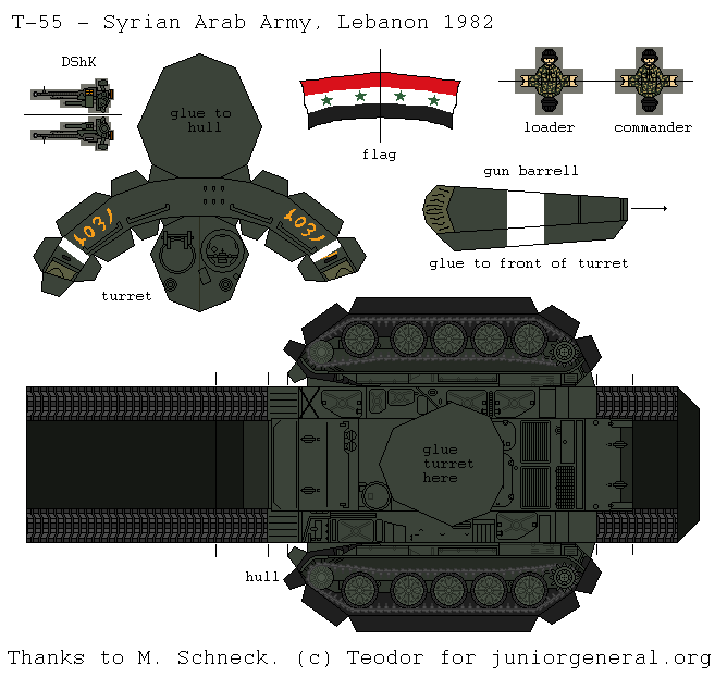 Syrian T-55 Tank (3-D Fold Up)