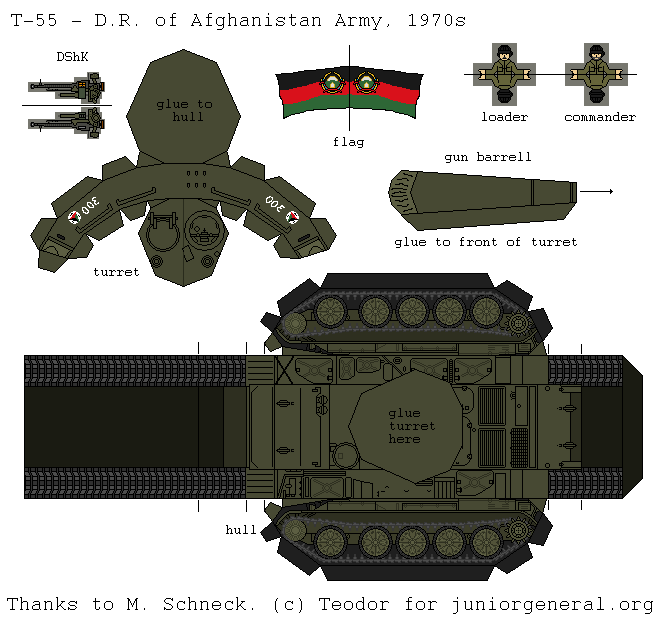 Afghanistan T-55 Tank (3-D Fold Up)