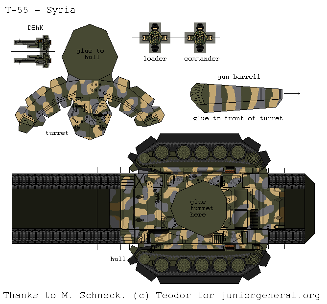 Syrian T-55 Tank (3-D Fold Up)