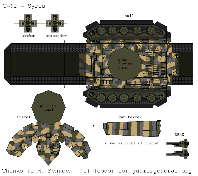Syrian T-62 Tank (3-D Fold Up)