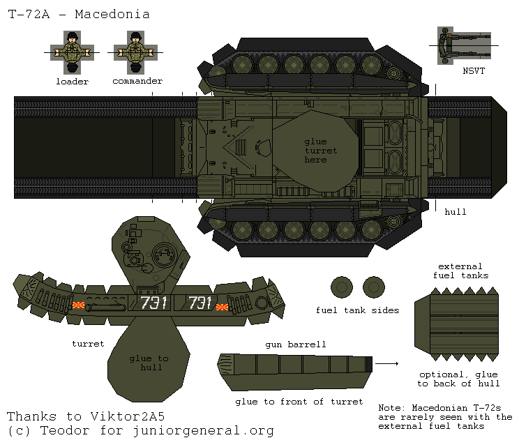 Macedonia T-72A (3-D Fold Up)