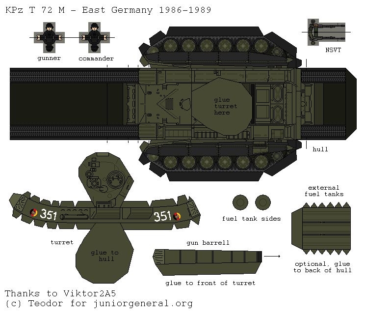 East Geman T-72M (3-D Fold Up)