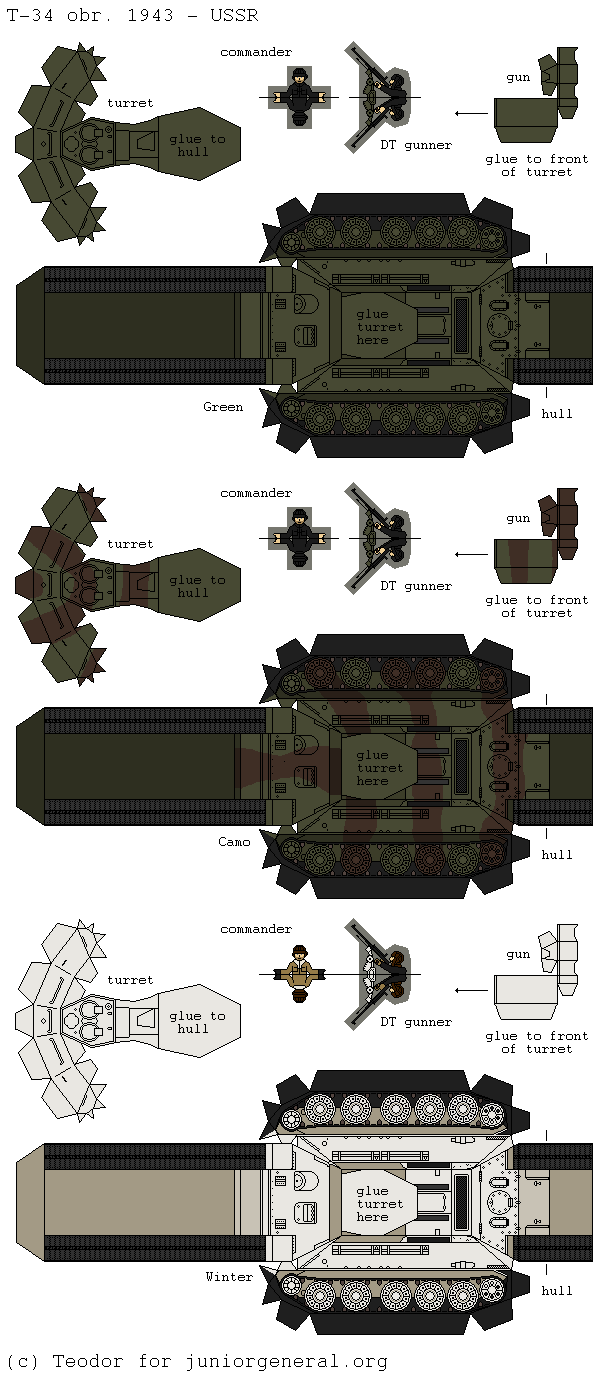 T-34 Tank (3-D Fold Up)