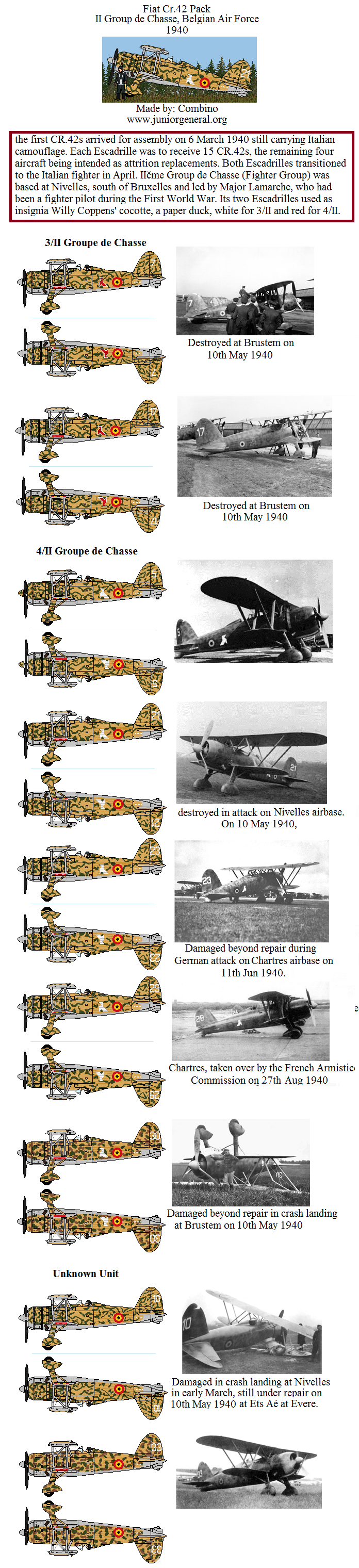 Belgian Fiat Cr. 42 Airplane