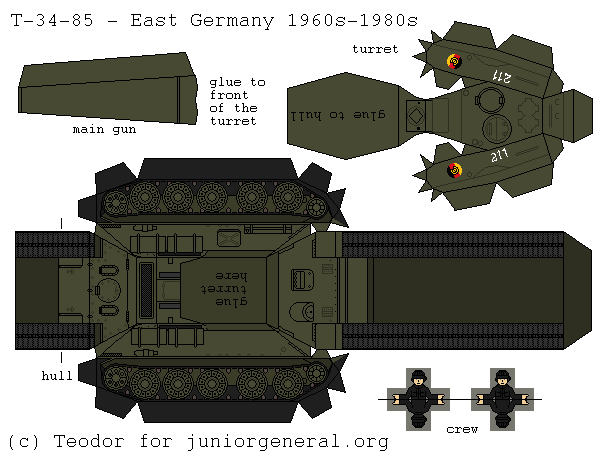 East German T-34/85 (3D Fold Up)
