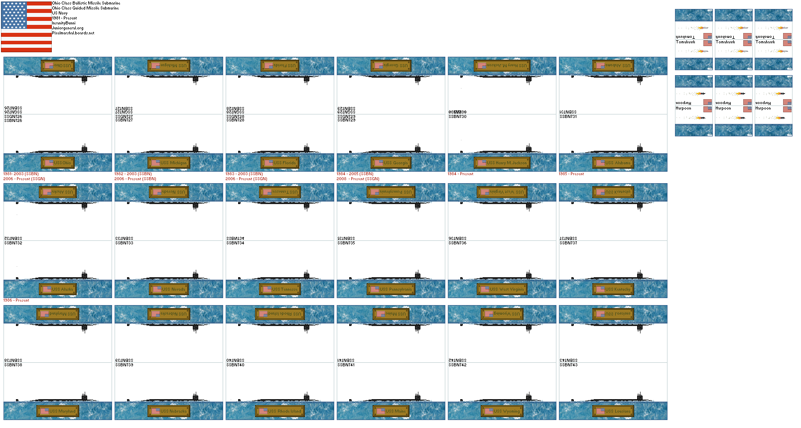 US Ohio Class Ballistic Missile Subs