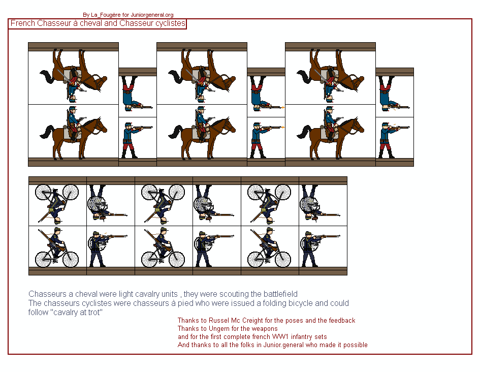 French Cavalry and Bicyclists